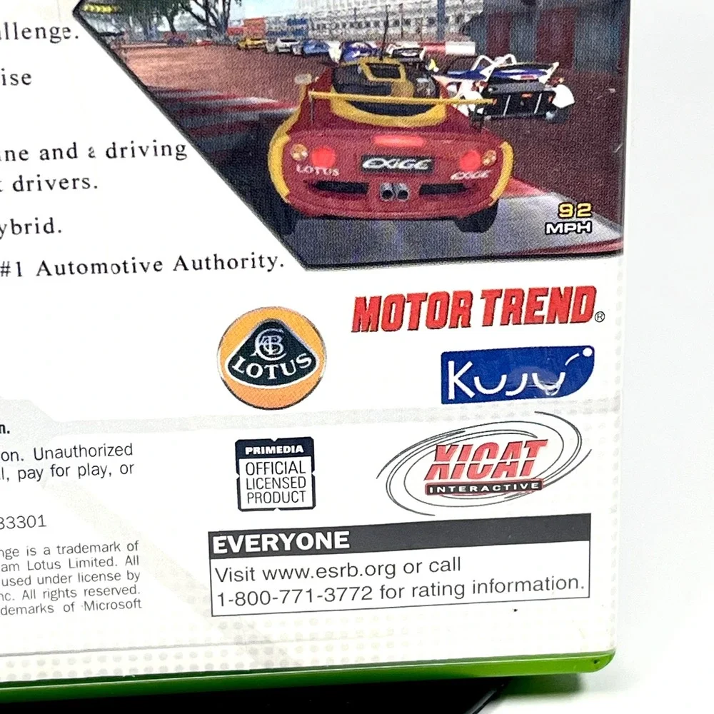 Motor Trend Presents Lotus Challenge Original Xbox OG Game‎ CIB Complete Tested